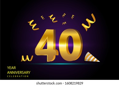 40 Years Anniversary Celebration Vector Template Design Illustration