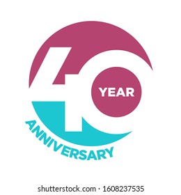 40 Years Anniversary Celebration Vector Template Design Illustration