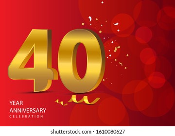 40 Jahre Jubiläum Feier Vektorillustration Template Design Illustration