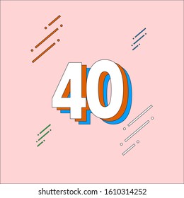 40 Years Anniversary Celebration Vector Template Design Illustration