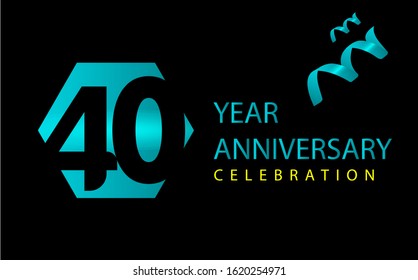 40 Years Anniversary Celebration Vector Template Design Illustration