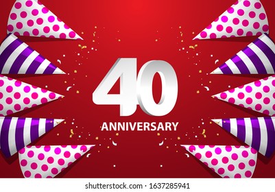 40 Years Anniversary Celebration Vector Template Design Illustration