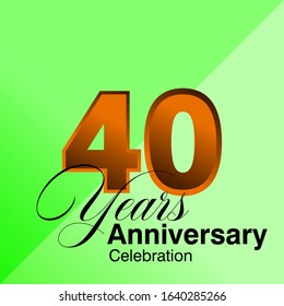 40 Years Anniversary Celebration Vector Template Design Illustration