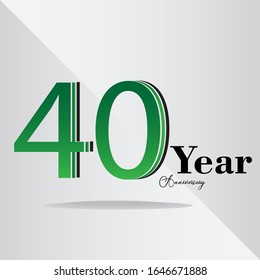 40 Years Anniversary Celebration Vector Template Design Illustration
