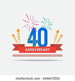 40 Jahre Jubiläum Feier Vektorillustration Template Design Illustration