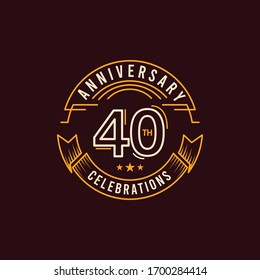 40 Years Anniversary Celebration Vector Template Design Illustration