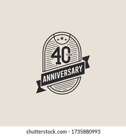Ilustración de diseño de plantillas vectoriales de celebración de 40 años