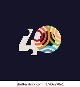 40 Years Anniversary Celebration Vector Template Design Illustration