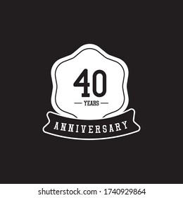 Ilustración de diseño de plantillas vectoriales de celebración de 40 años