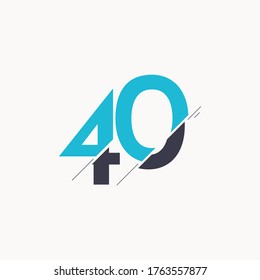 Ilustración de diseño de la plantilla de logotipo del vector de celebración de 40 años