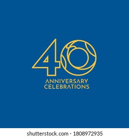 40 Years Anniversary Celebration Vector Template Design Illustration