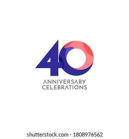 40 Years Anniversary Celebration Vector Template Design Illustration