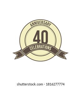 40 Years Anniversary Celebration Vector Template Design Illustration