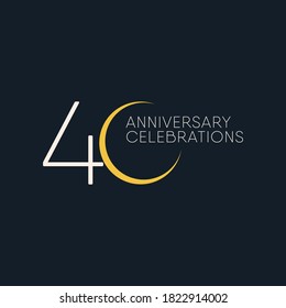 40 Years Anniversary Celebration Vector Template Design Illustration
