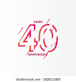 Ilustración de diseño de plantillas vectoriales de celebración de 40 años