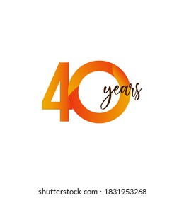 40 Years Anniversary Celebration Vector Template Design Illustration