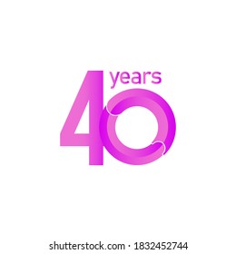 Ilustración de diseño de plantillas vectoriales de celebración de 40 años