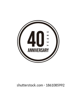 Ilustración de diseño de plantillas vectoriales de celebración de 40 años
