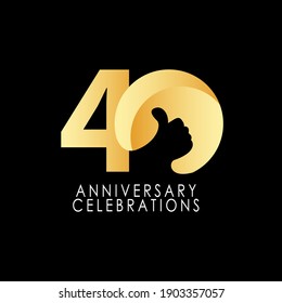 Ilustración de diseño de plantillas vectoriales de celebración de 40 años