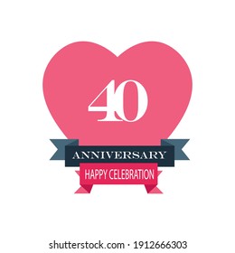 40 Years anniversary celebration vector template design illustration