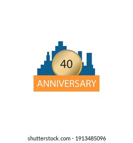40 Years anniversary celebration vector template design illustration