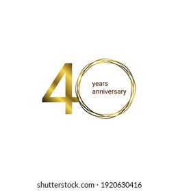 Ilustración de diseño de plantillas vectoriales de celebración de 40 años