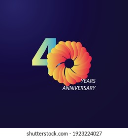 40 Years Anniversary Celebration Vector Template Design Illustration