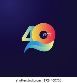 Ilustración de diseño de plantillas vectoriales de celebración de 40 años