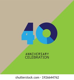 40 Years Anniversary Celebration Vector Template Design Illustration