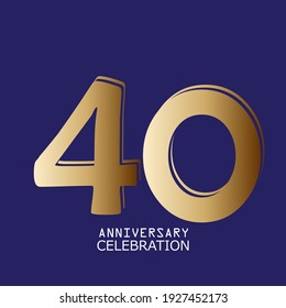 40 Years Anniversary Celebration Vector Template Design Illustration