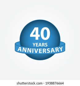 Ilustración de diseño de plantillas vectoriales de celebración de 40 años