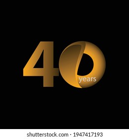 40 Years Anniversary Celebration Vector Template Design Illustration