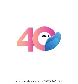 40 Years Anniversary Celebration Vector Template Design Illustration