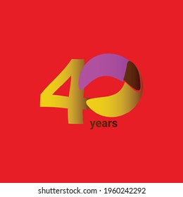 40 Years Anniversary Celebration Vector Template Design Illustration