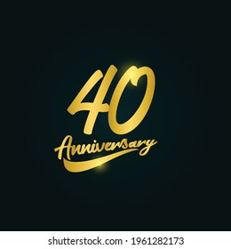40 Years Anniversary Celebration Vector Template Design Illustration