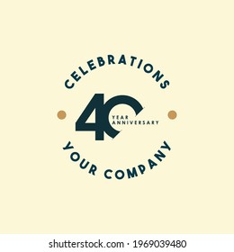 40 Years Anniversary Celebration Vector Template Design Illustration