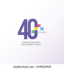 40 Years Anniversary Celebration Vector Template Design Illustration