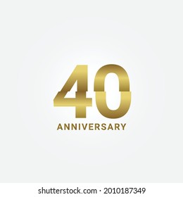 40 Years Anniversary Celebration Vector Template Design Illustration
