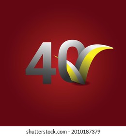 40 Years Anniversary Celebration Vector Template Design Illustration