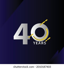 Ilustración de diseño de plantillas vectoriales de celebración de 40 años