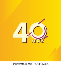 40 Years Anniversary Celebration Vector Template Design Illustration