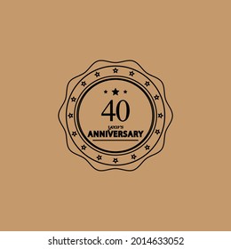 Ilustración de diseño de plantillas vectoriales de celebración de 40 años