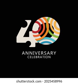 40 Years Anniversary Celebration Vector Template Design Illustration