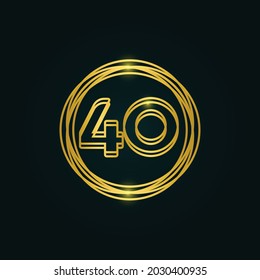 40 Years Anniversary Celebration Vector Template Design Illustration