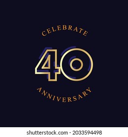 40 Years Anniversary Celebration Vector Template Design Illustration
