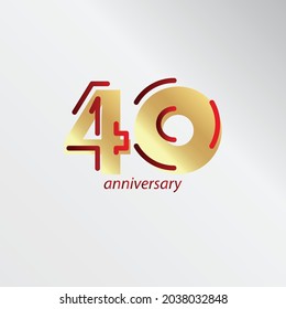 40 Years Anniversary Celebration Vector Template Design Illustration
