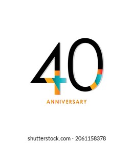 40 Years Anniversary Celebration Vector Template Design Illustration