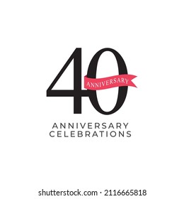 40 Years Anniversary Celebration Vector Template Design Illustration