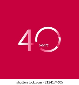 Ilustración de diseño de plantillas vectoriales de celebración de 40 años
