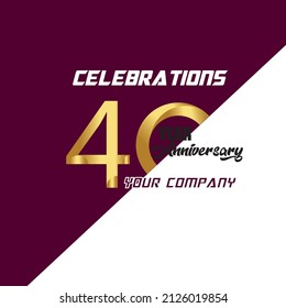 40 Years Anniversary Celebration Vector Template Design Illustration